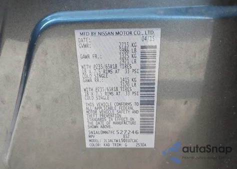 2015 Infiniti Qx60 from USA, damaged, VIN 5N1AL0MN7FC527246